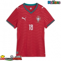 Camisa de Futebol Portugal Pedro Neto #18 Equipamento Principal Mulheres Mundo 2026 Manga Curta